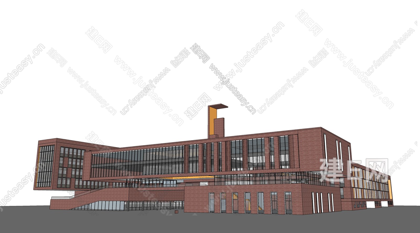 现代学校建筑 模型SU模型下载[ID:116806156]_建e网su模型