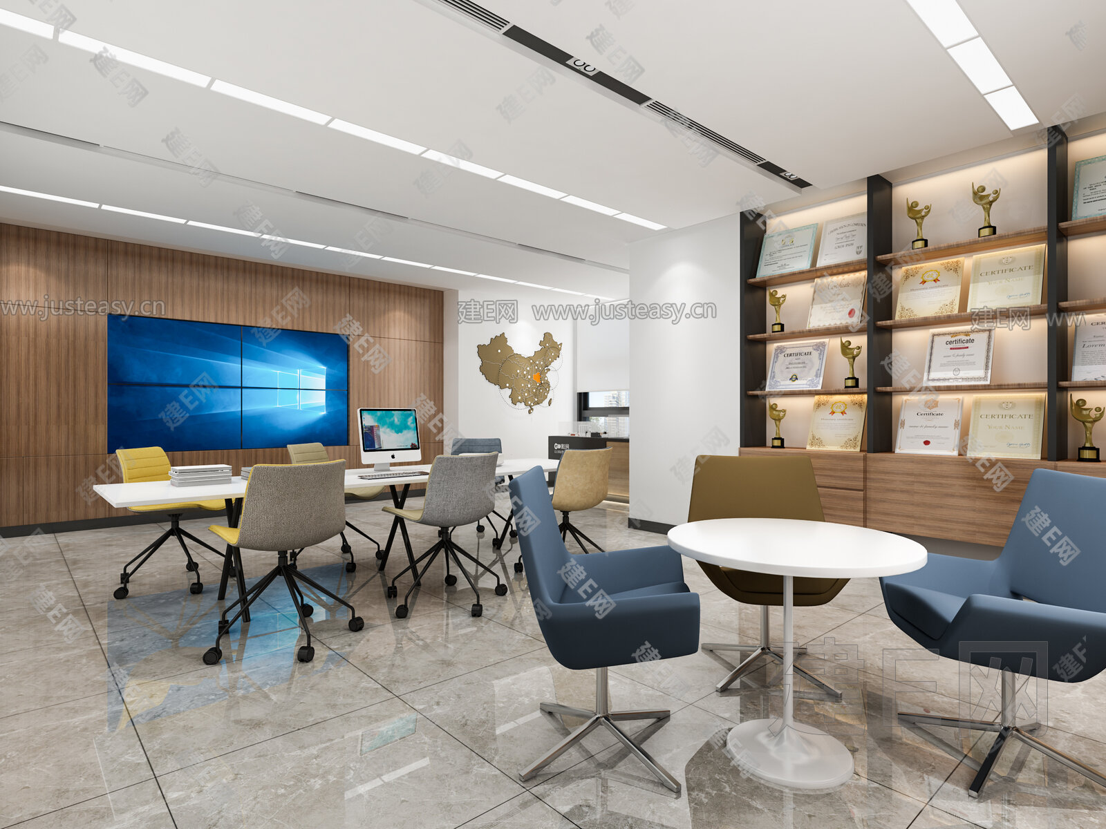 【现代会议室3d模型】建E网_现代会议室3d模型下载[ID:109207027]_打造3d现代会议室模型免费下载平台