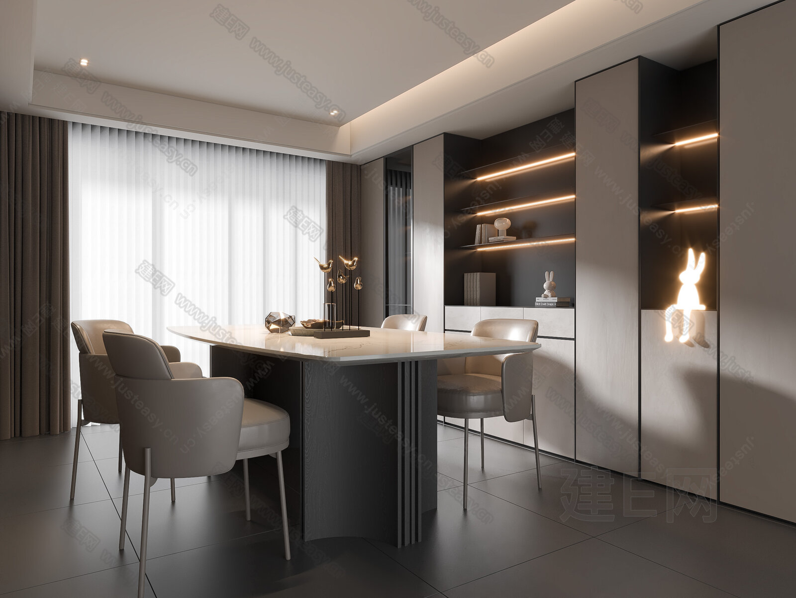 现代餐厅模型SU模型下载[ID:109400664]_建e网su模型