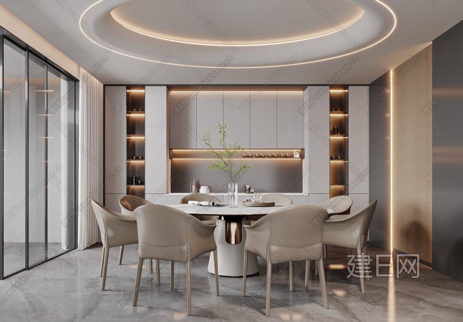 【现代餐厅3d模型】建e网_现代餐厅3d模型下载[ID:105208995]_打造3d现代餐厅模型免费下载平台