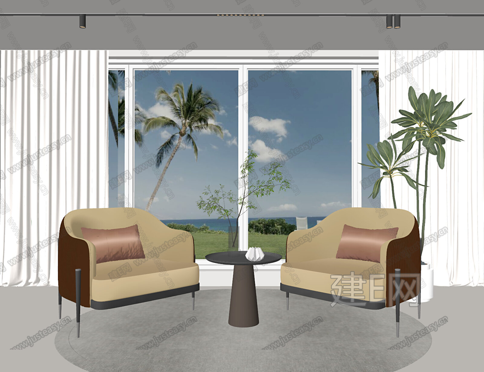 现代休闲椅 休闲椅模型SU模型下载[ID:111956679]_建E室内设计网