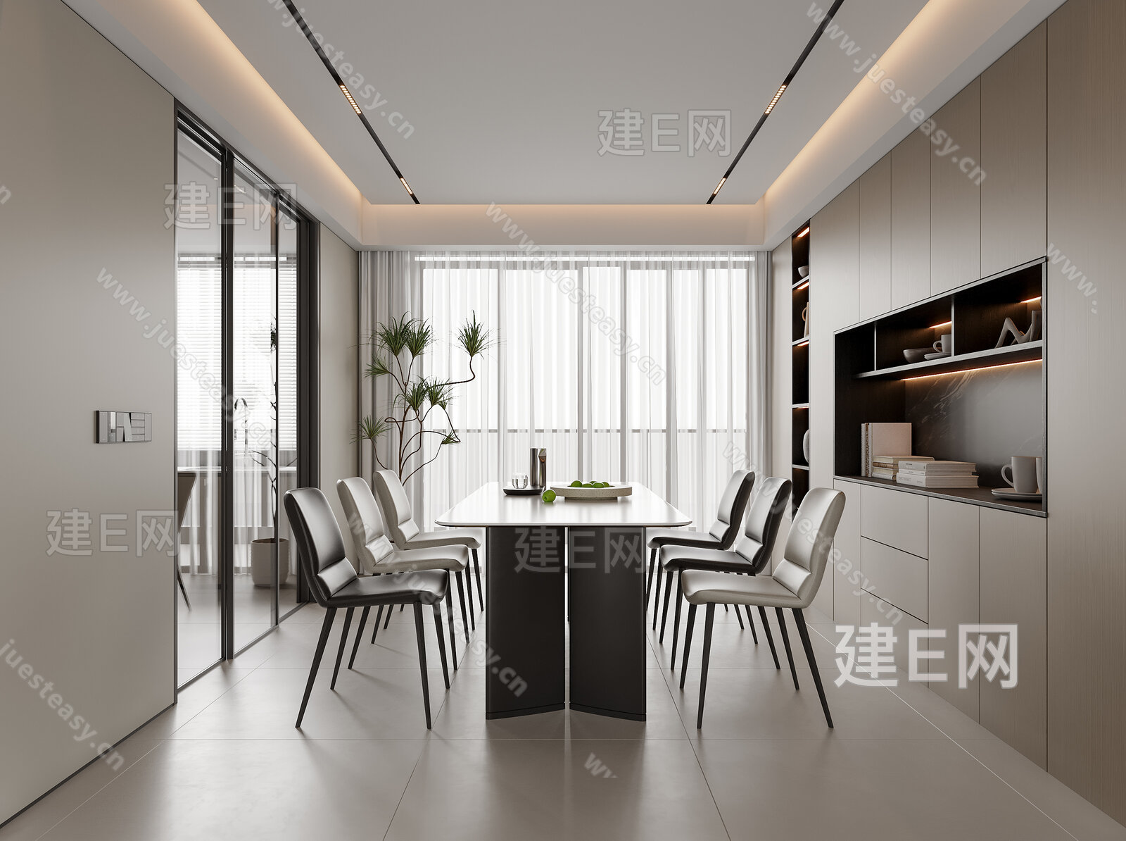 现代餐厅模型SU模型下载[ID:112546392]_建e网su模型