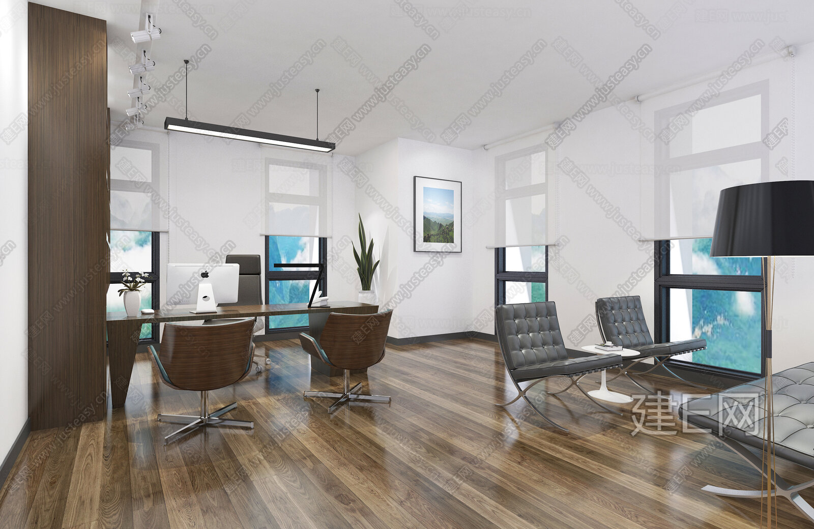 【现代多人办公室3d模型】建E网_现代多人办公室3d模型下载[ID:106388653]_打造3d现代多人办公室模型免费下载平台
