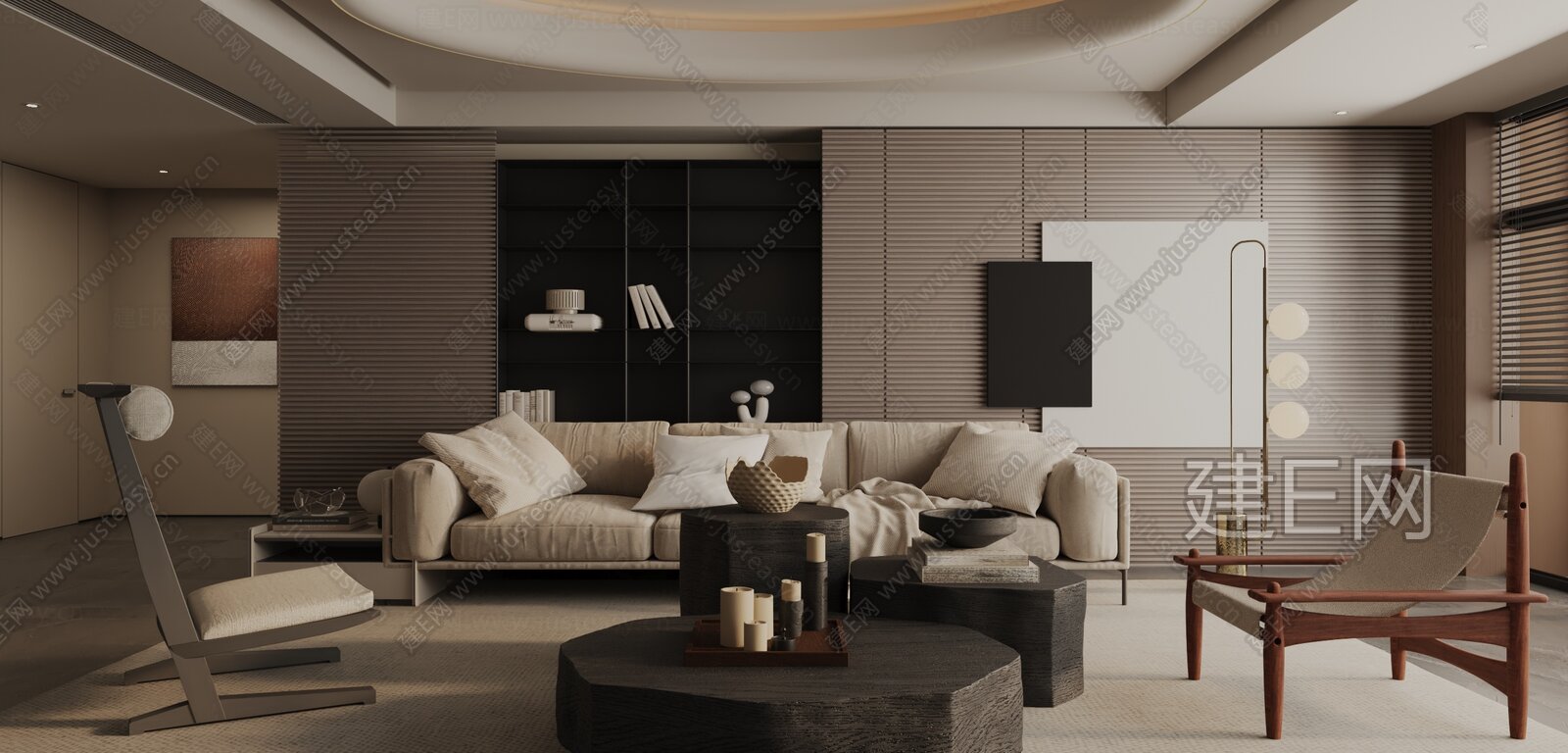 【现代客厅3d模型】建E网_现代客厅3d模型下载[ID:105995296]_打造3d现代客厅模型免费下载平台