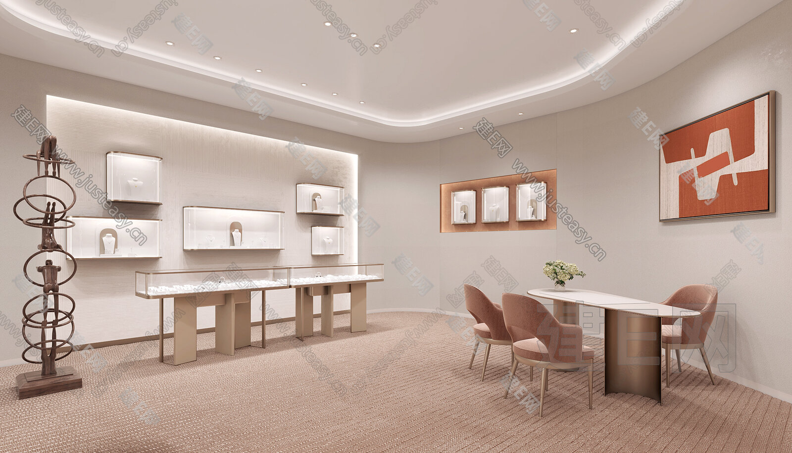 现代珠宝店模型SU模型下载[ID:107304430]_建e网su模型