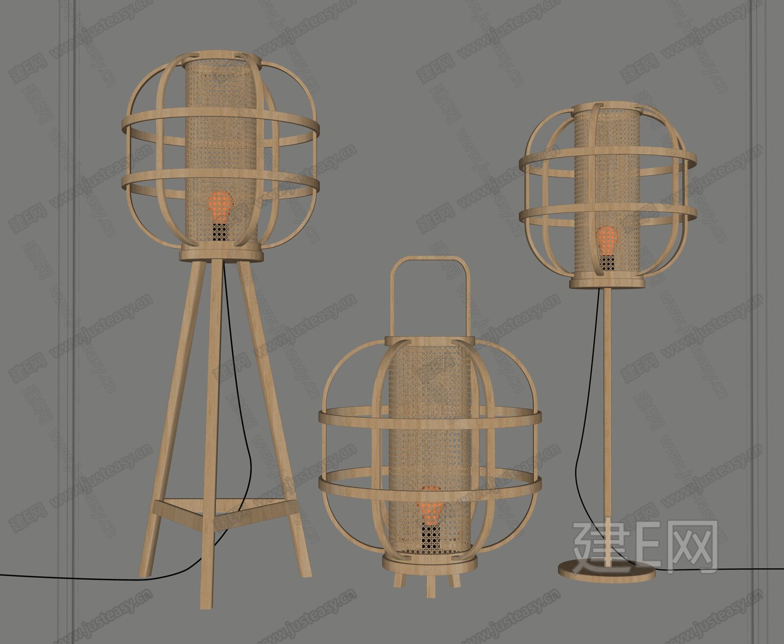 侘寂风落地灯模型SU模型下载[ID:107369782]_建e网su模型