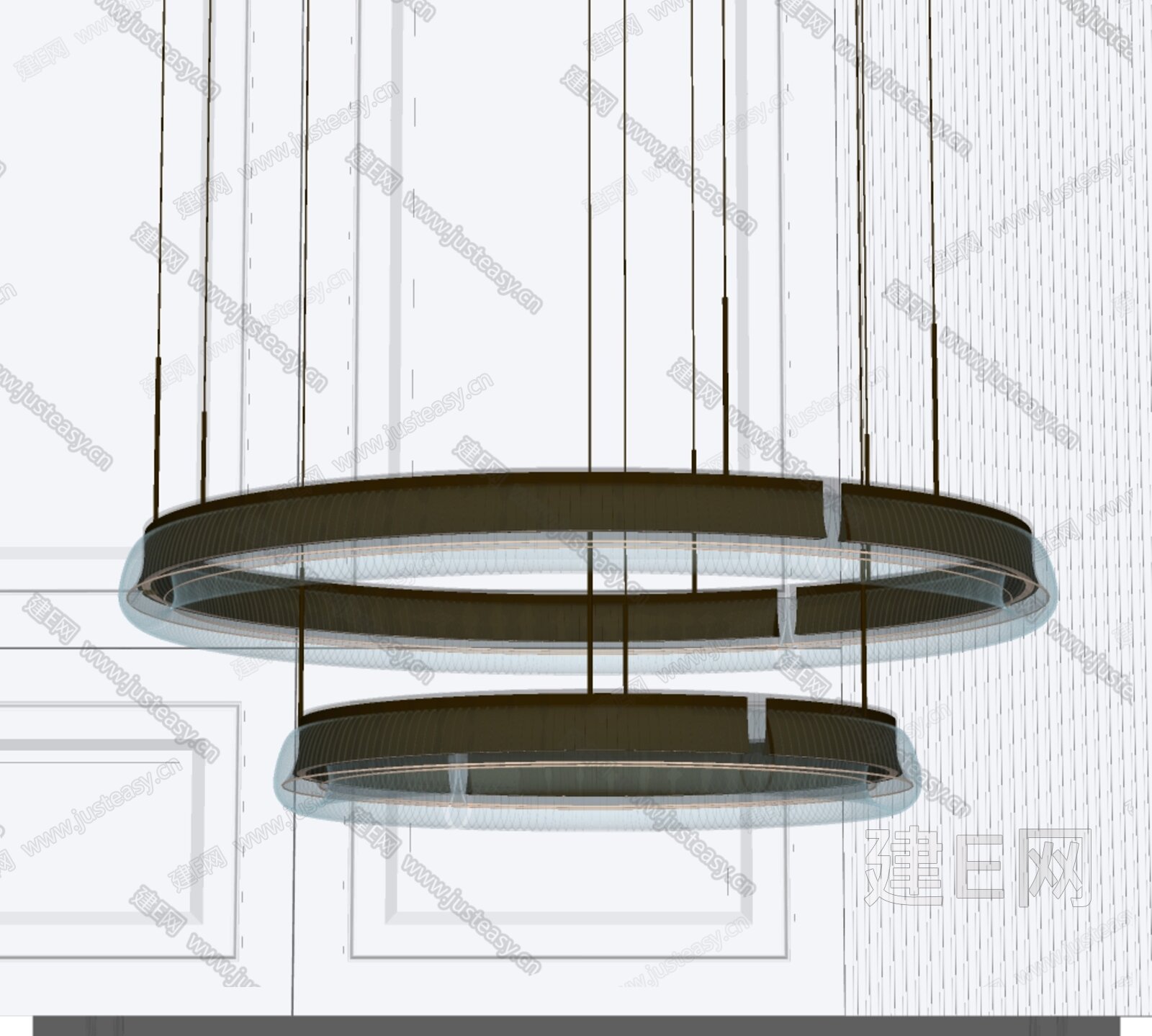 现代轻奢水晶吊灯模型SU模型下载[ID:108484047]_建e网su模型