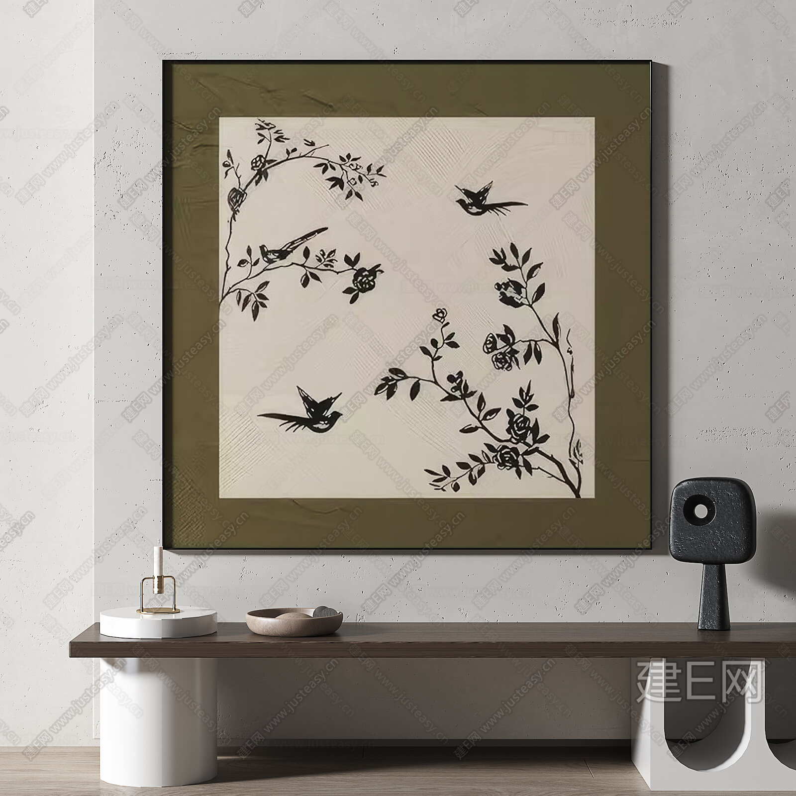 【现代中古装饰画3d模型】建e网_现代中古装饰画3d模型下载[ID:101735657]_打造3d现代中古装饰画模型免费下载平台