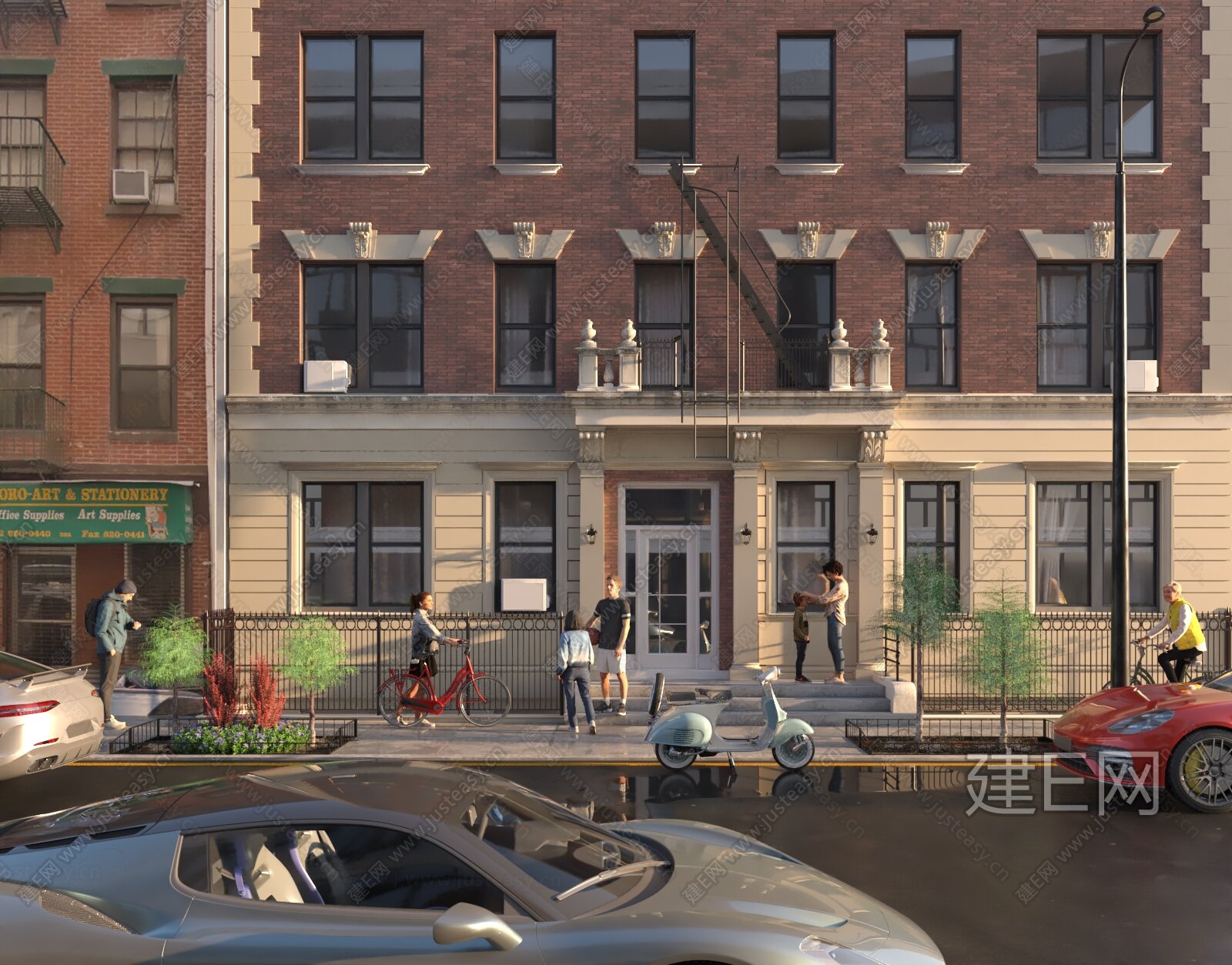 街道行人3d模型下载[ID:102521967]_建e网3d模型