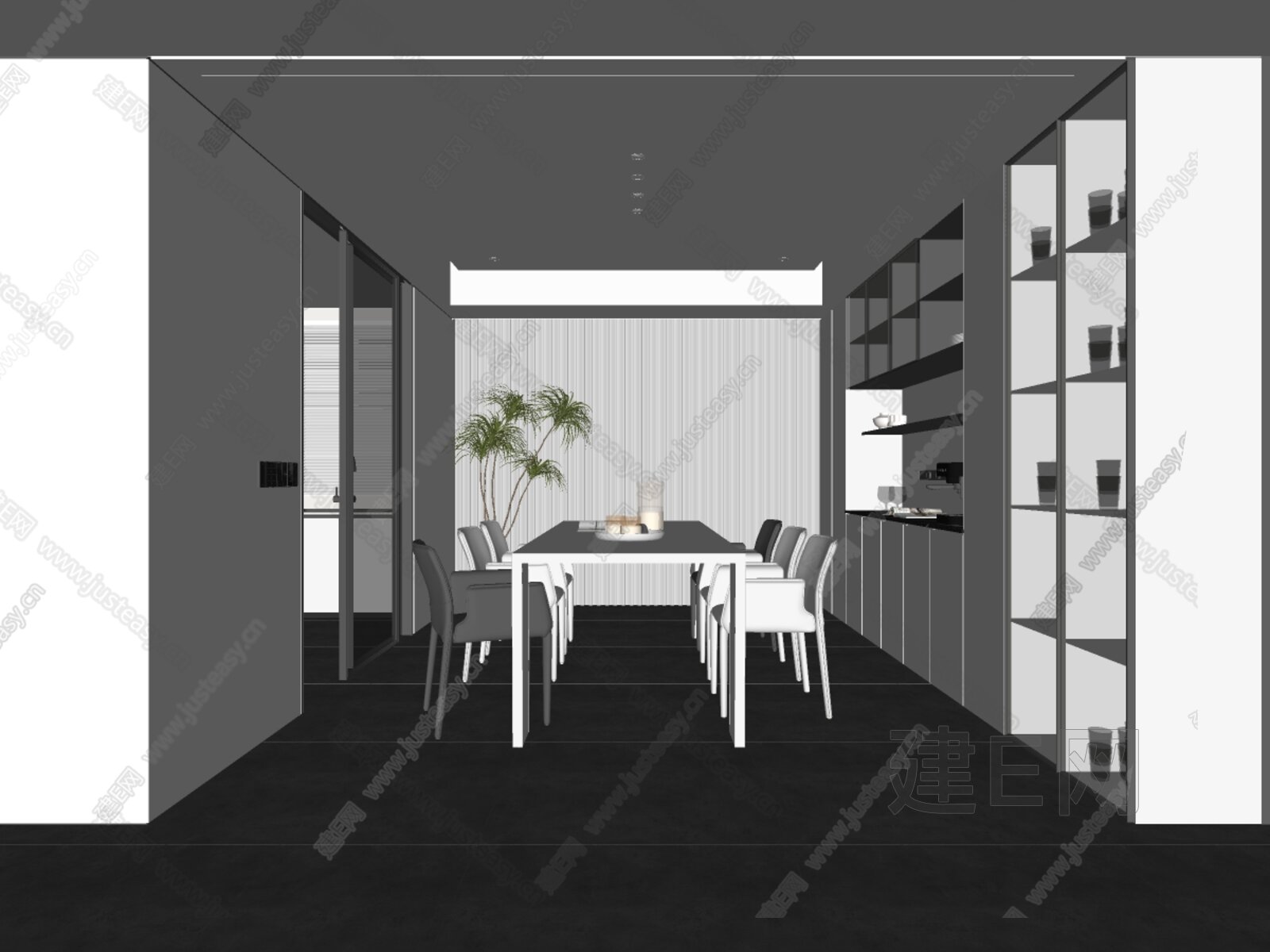 现代餐厅 模型SU模型下载[ID:108680554]_建e网su模型