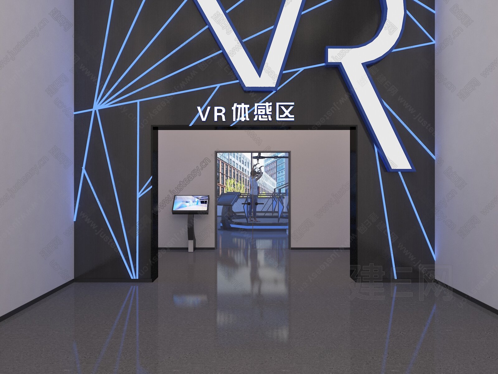 现代vr体验馆3d模型下载[ID:103701756]_建e网3d模型