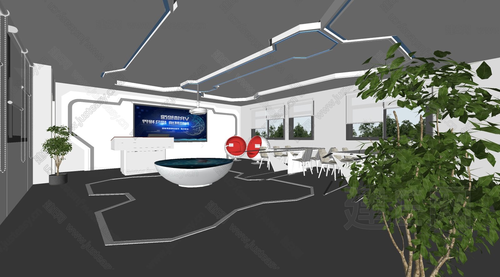 现代vr体验馆模型SU模型下载[ID:101209410]_建e网su模型