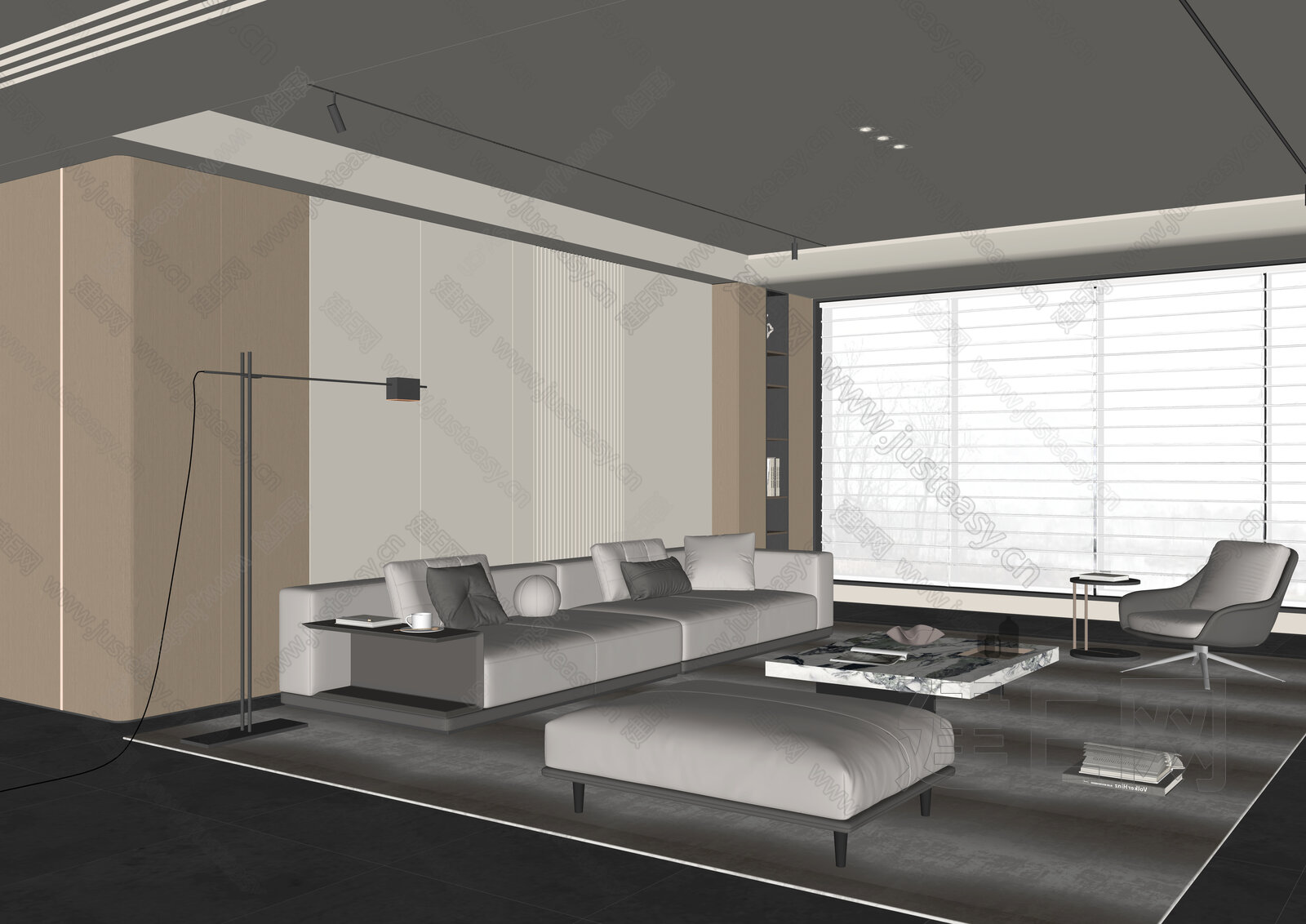 Minotti米洛提 现代客厅模型SU模型下载[ID:104158567]_建e网su模型