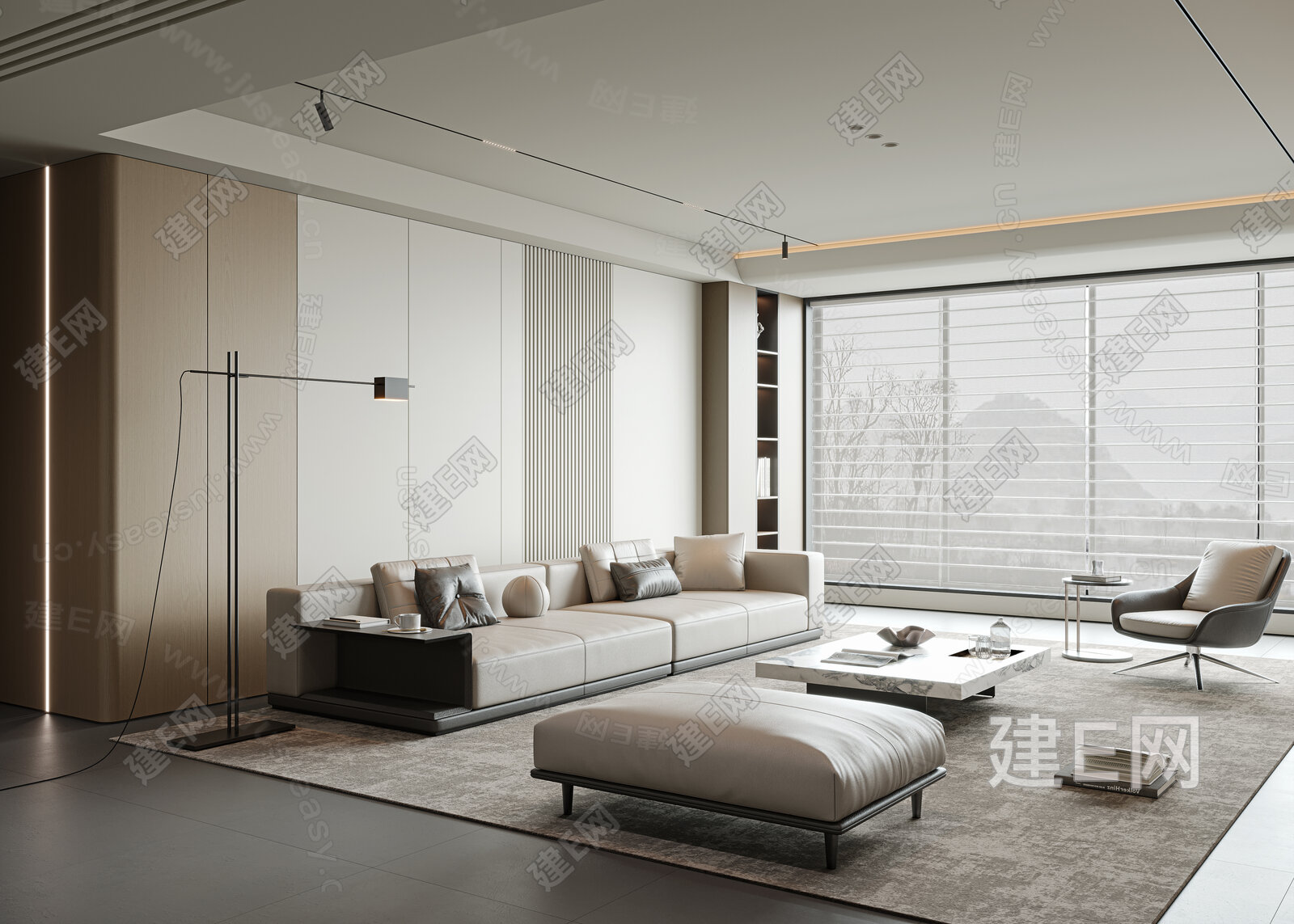 Minotti米洛提 现代客厅模型SU模型下载[ID:104158567]_建e网su模型