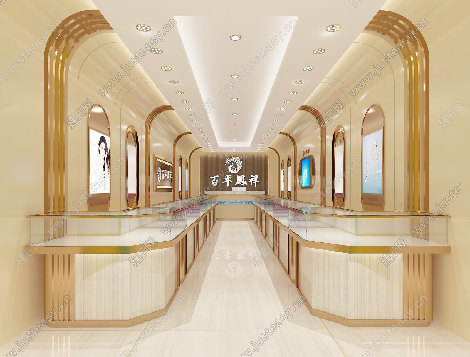 现代珠宝店 模型SU模型下载[ID:104486214]_建e网su模型