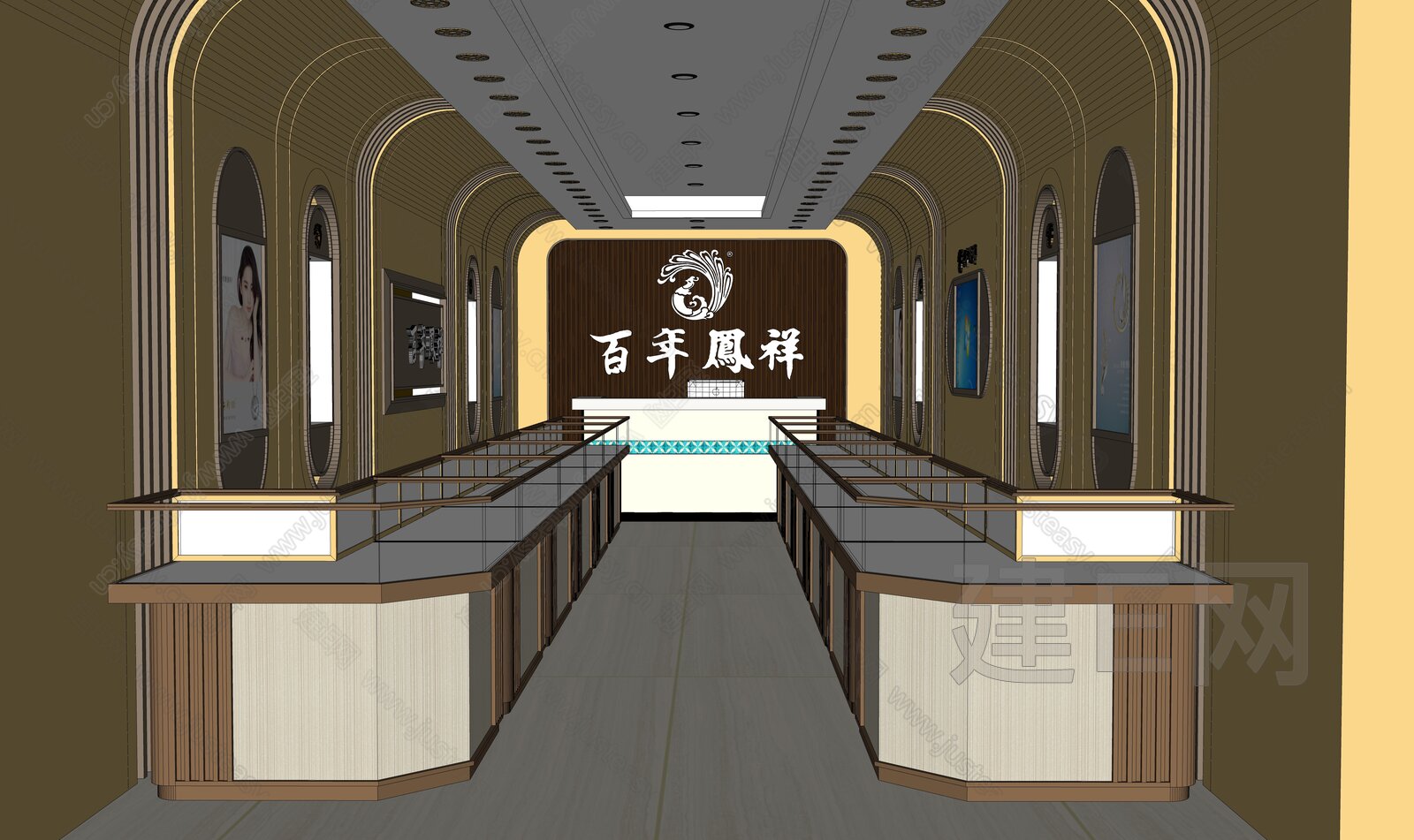 现代珠宝店 模型SU模型下载[ID:104486214]_建e网su模型