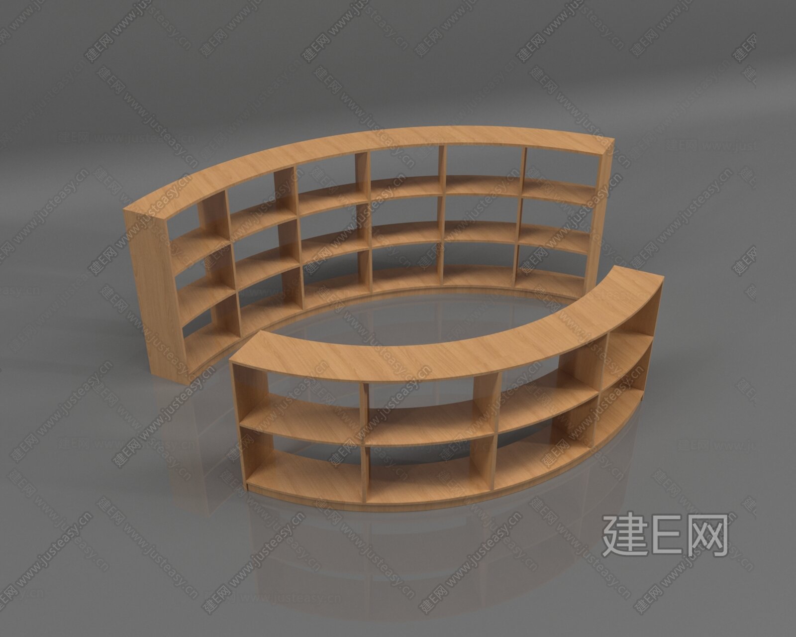 现代书柜 模型SU模型下载[ID:114185493]_建e网su模型