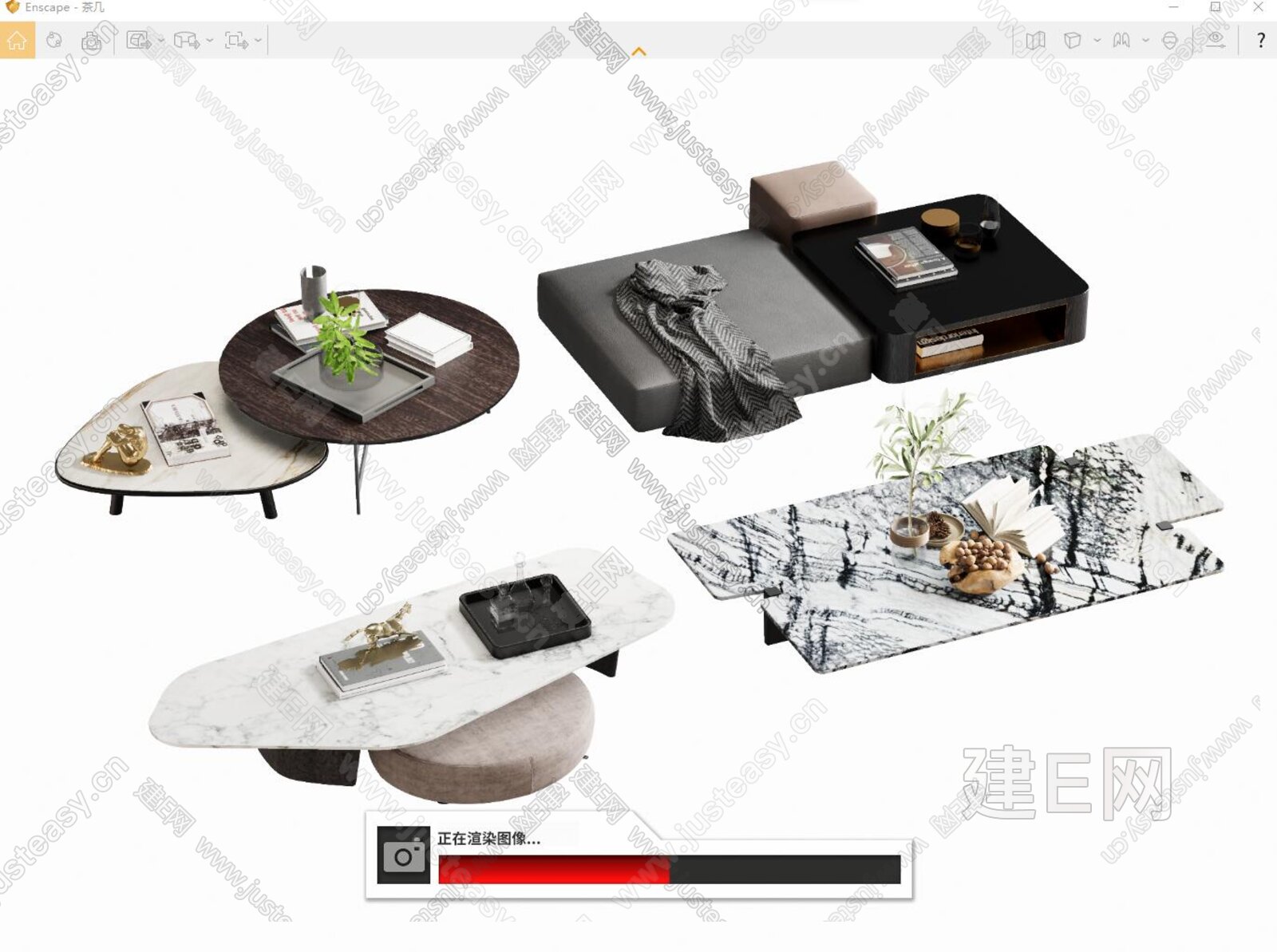 Minotti米洛提 现代茶几模型SU模型下载[ID:115692849]_建e网su模型