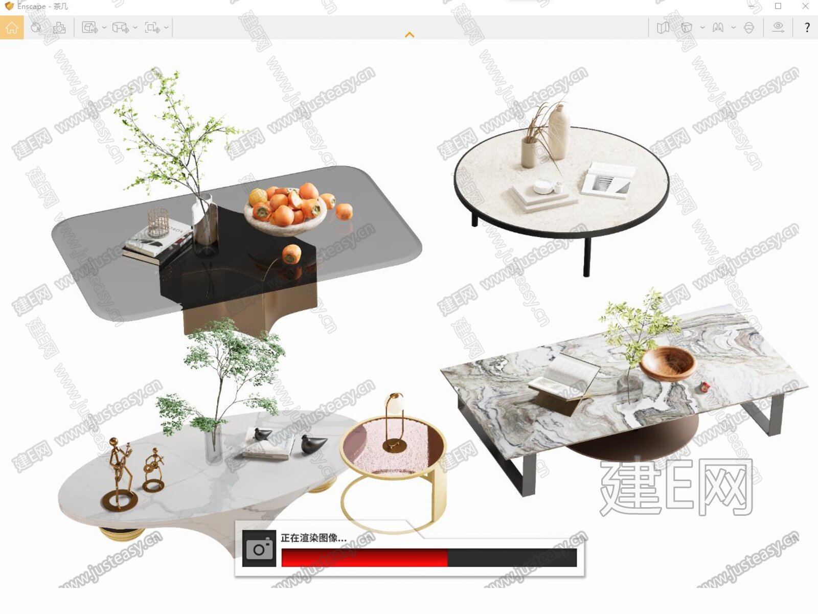 Minotti米洛提 现代茶几模型SU模型下载[ID:115692913]_建e网su模型