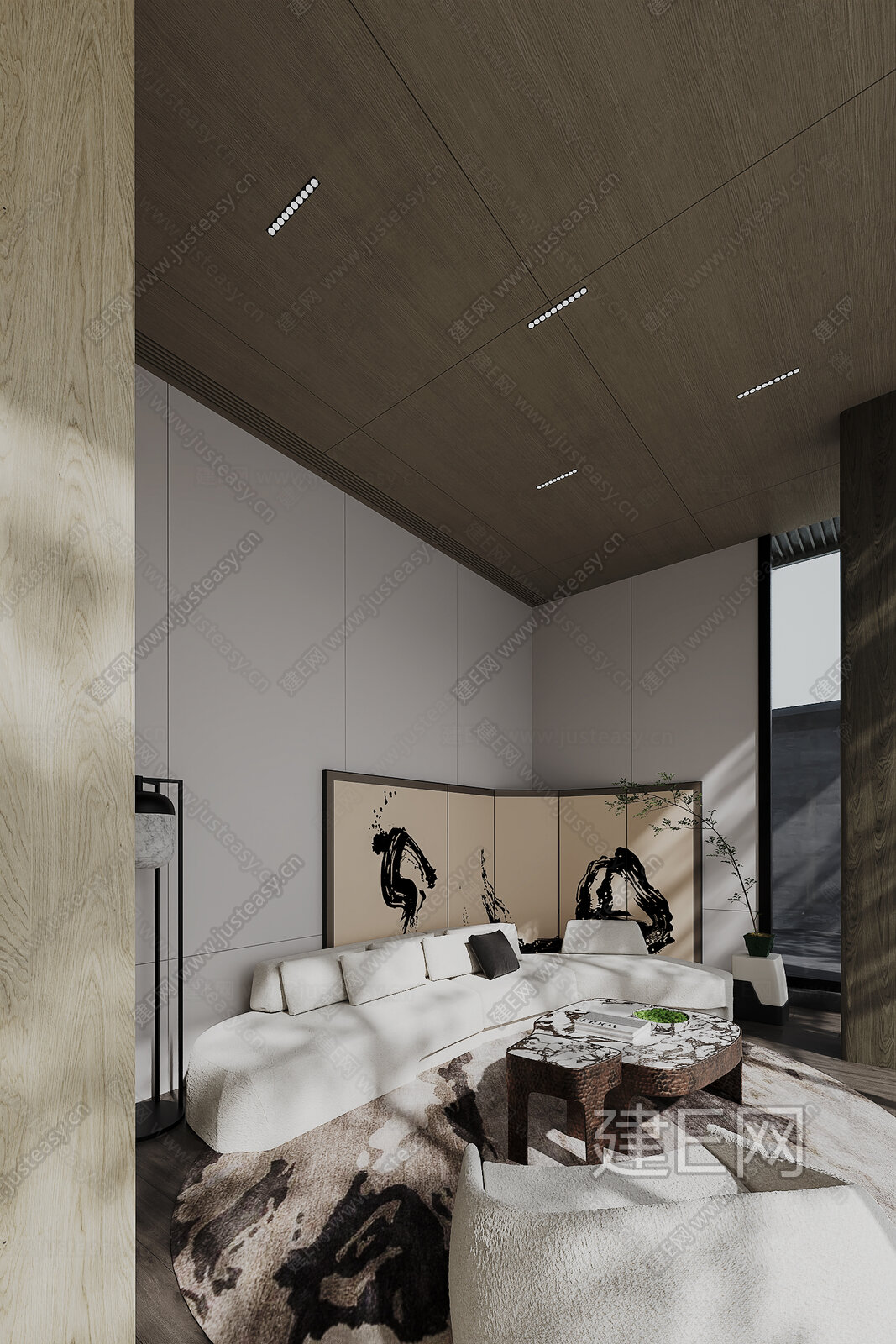 WJID 维几设计 现代售楼处洽谈区模型SU模型下载[ID:109270336]_建e网su模型