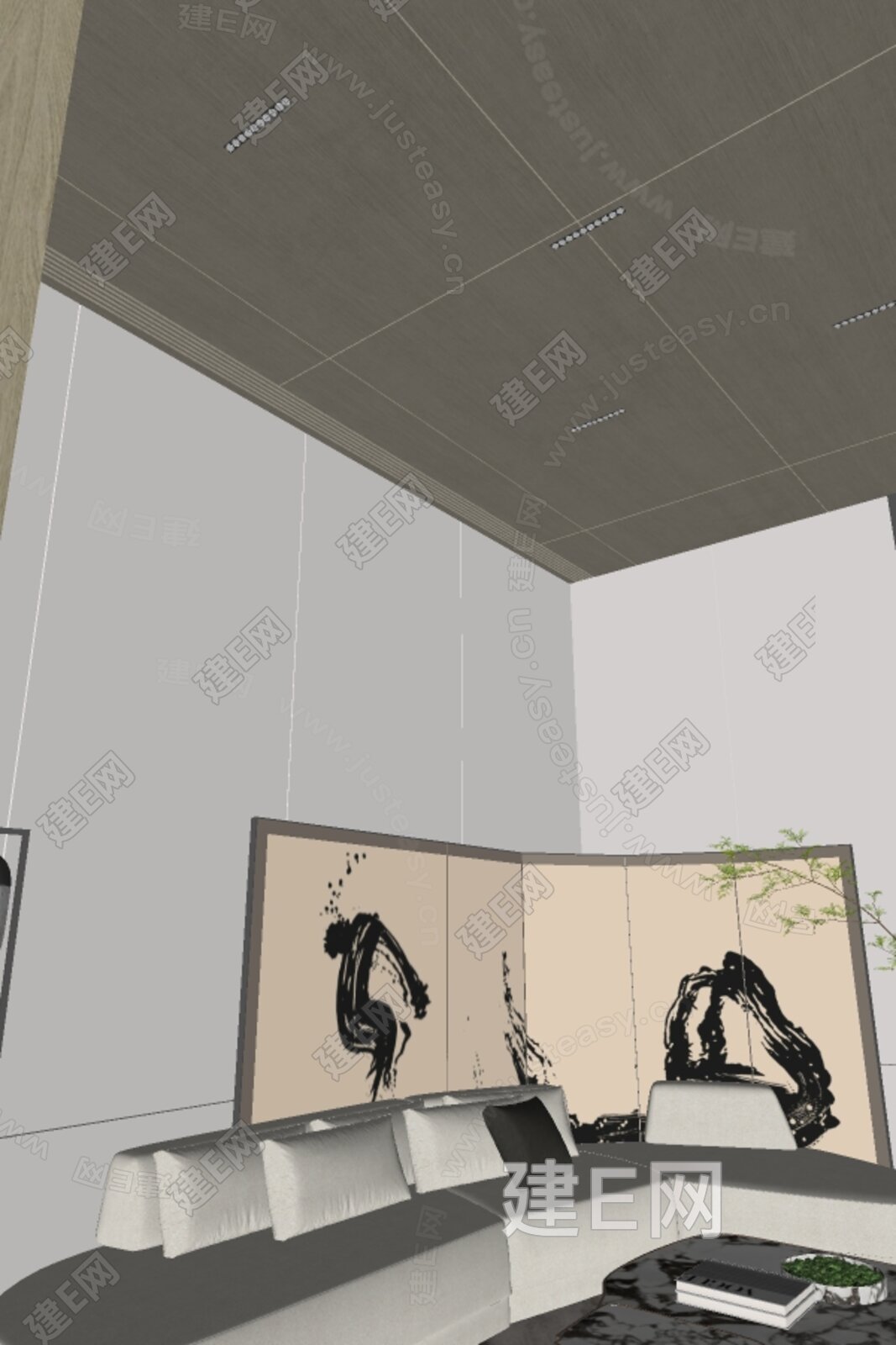 WJID 维几设计 现代售楼处洽谈区模型SU模型下载[ID:109270336]_建e网su模型