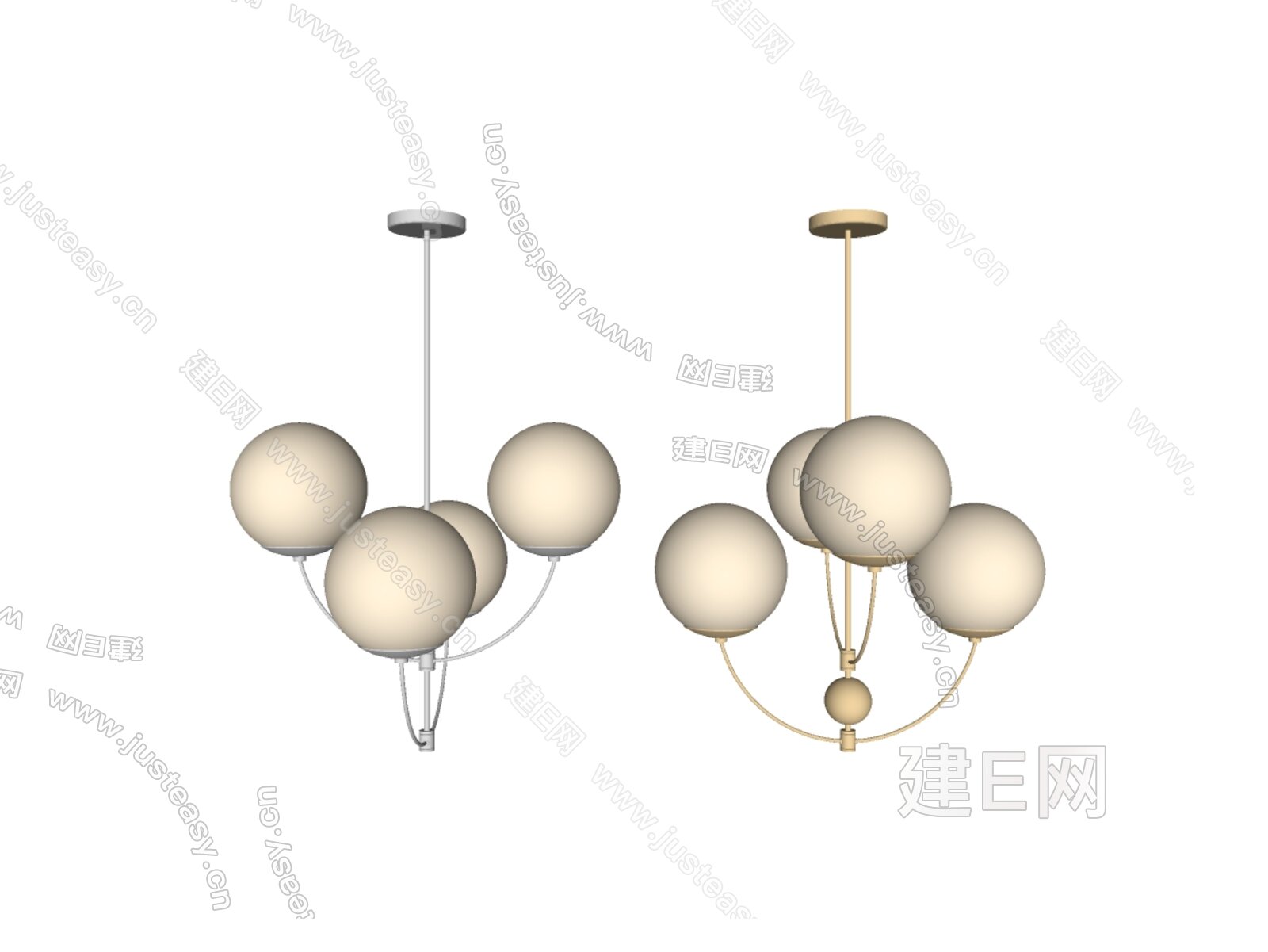 现代球形吊灯模型SU模型下载[ID:109925868]_建E室内设计网