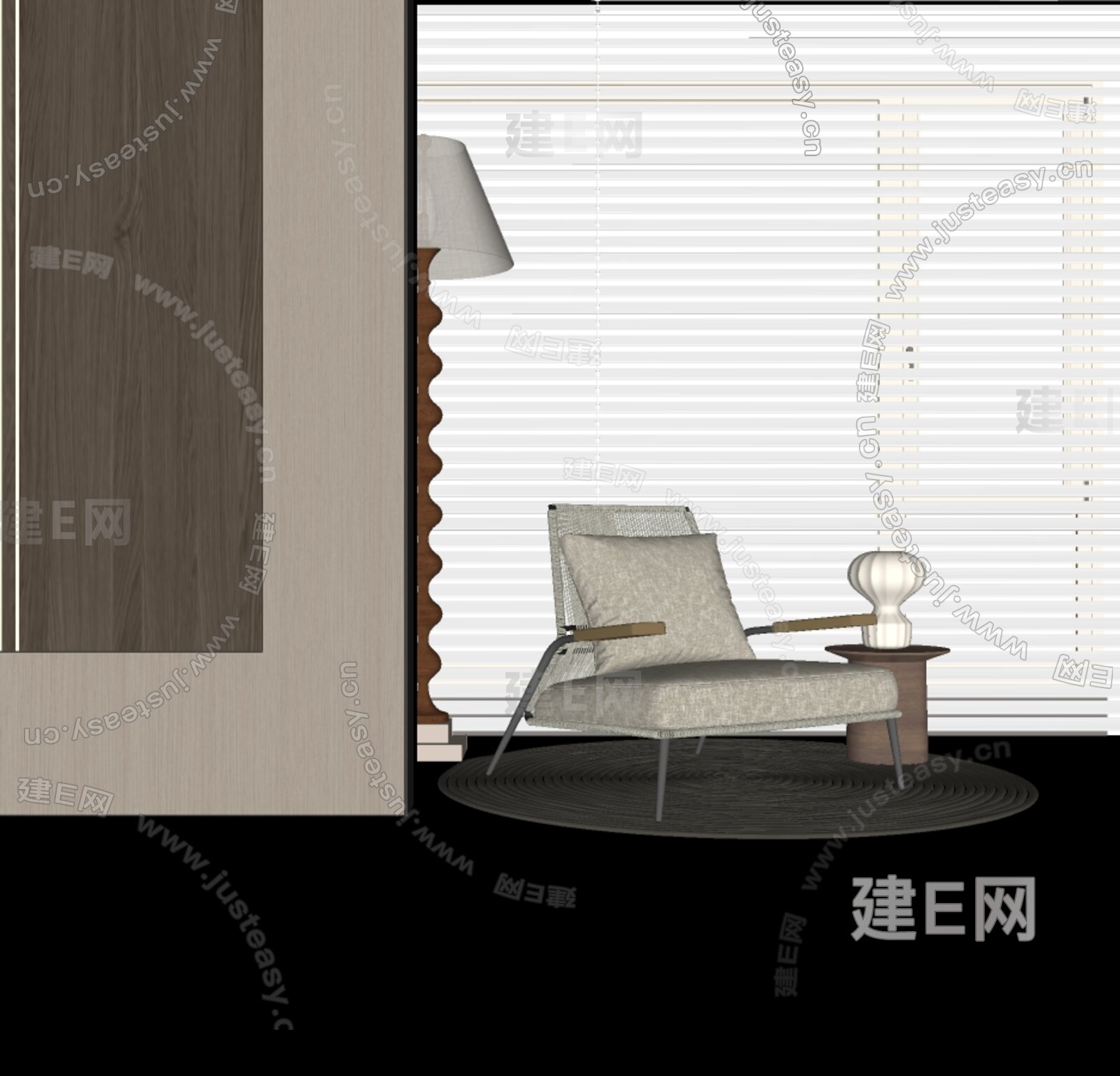 现代休闲椅模型SU模型下载[ID:109598081]_建E室内设计网