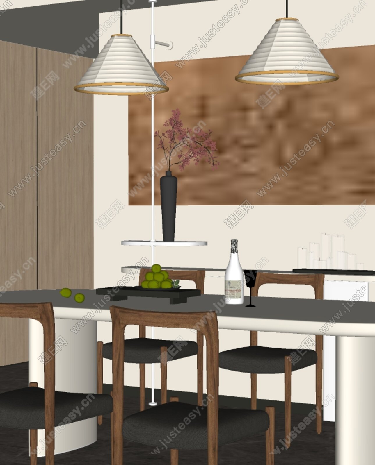 现代餐厅 模型SU模型下载[ID:110253561]_建e网su模型