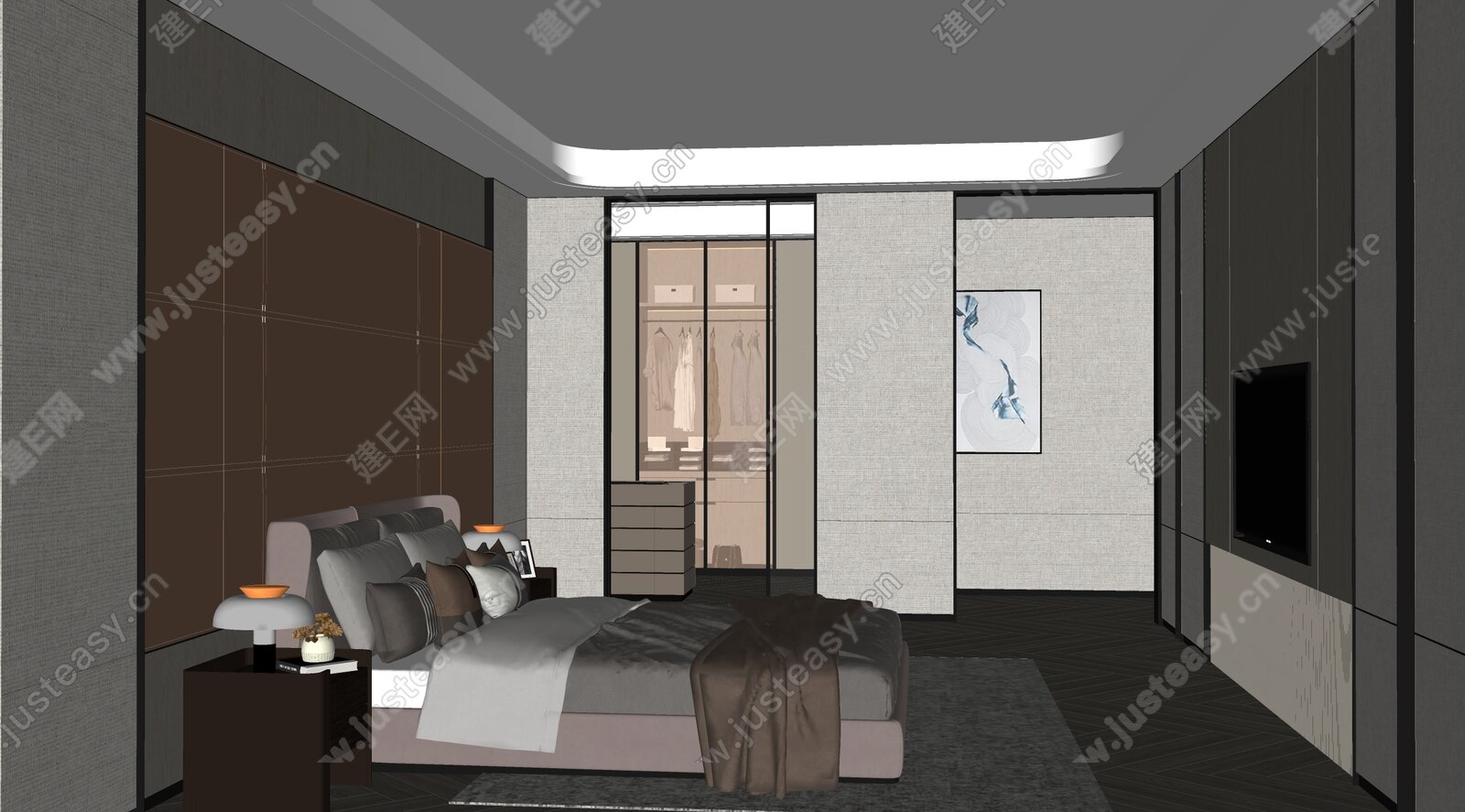 Minotti 米洛提 现代卧室 模型SU模型下载[ID:111760873]_建e网su模型
