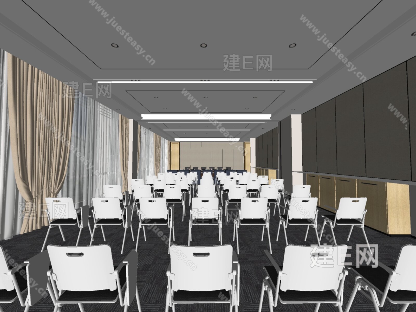现代会议室模型SU模型下载[ID:111826248]_建e网su模型