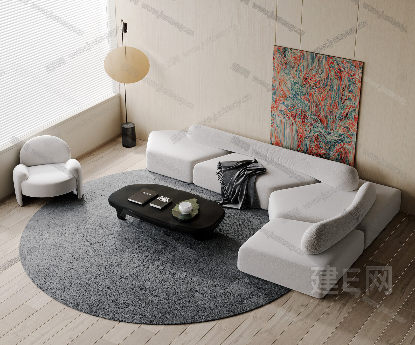 【现代沙发茶几组合3d模型】建e网_现代沙发茶几组合3d模型下载[ID:101408746]_打造3d现代沙发茶几组合模型免费下载平台