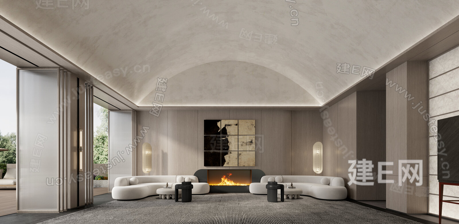 侘寂风餐厅包厢模型SU模型下载[ID:105600162]_建e网su模型