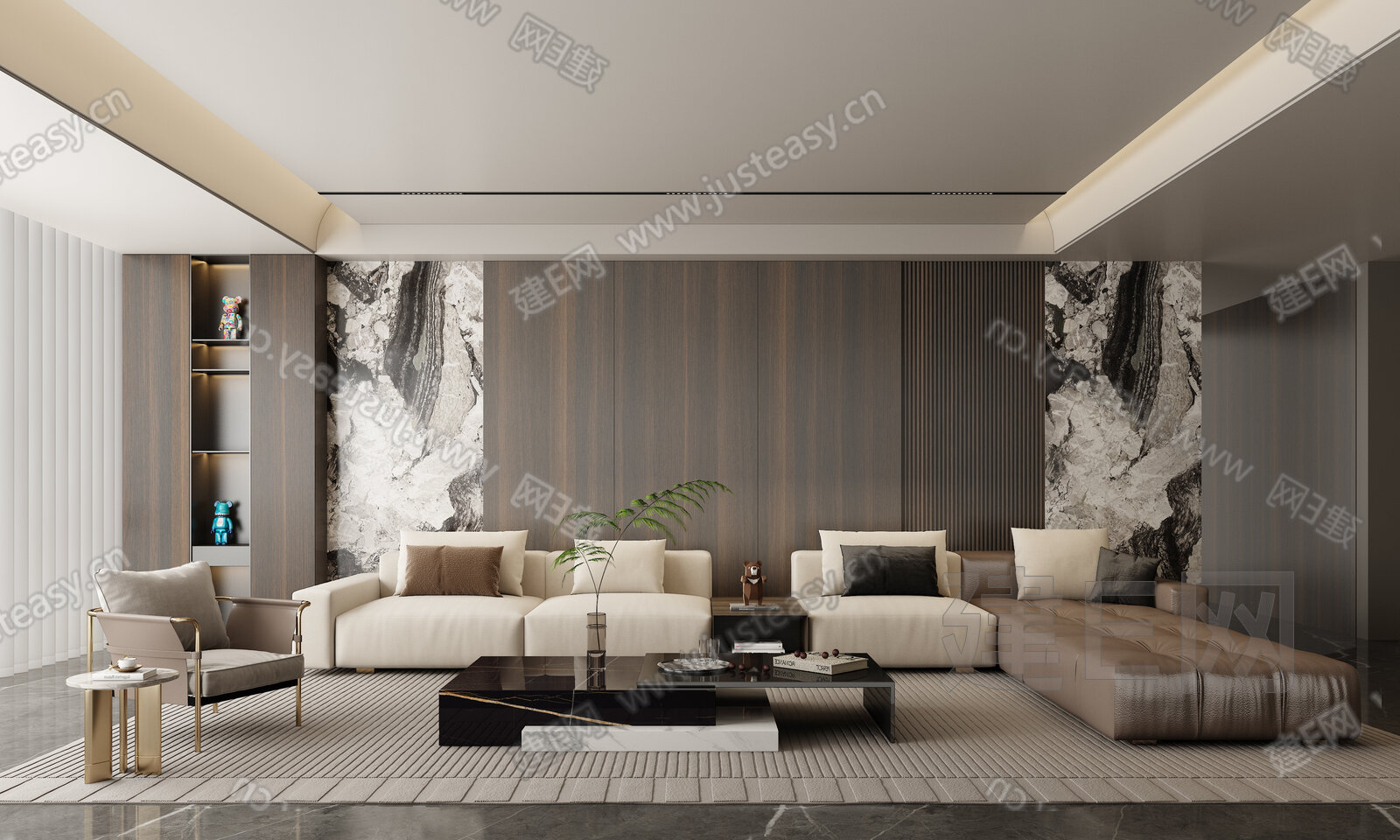 Minotti米洛提 现代意式客厅模型SU模型下载[ID:108090548]_建e网su模型
