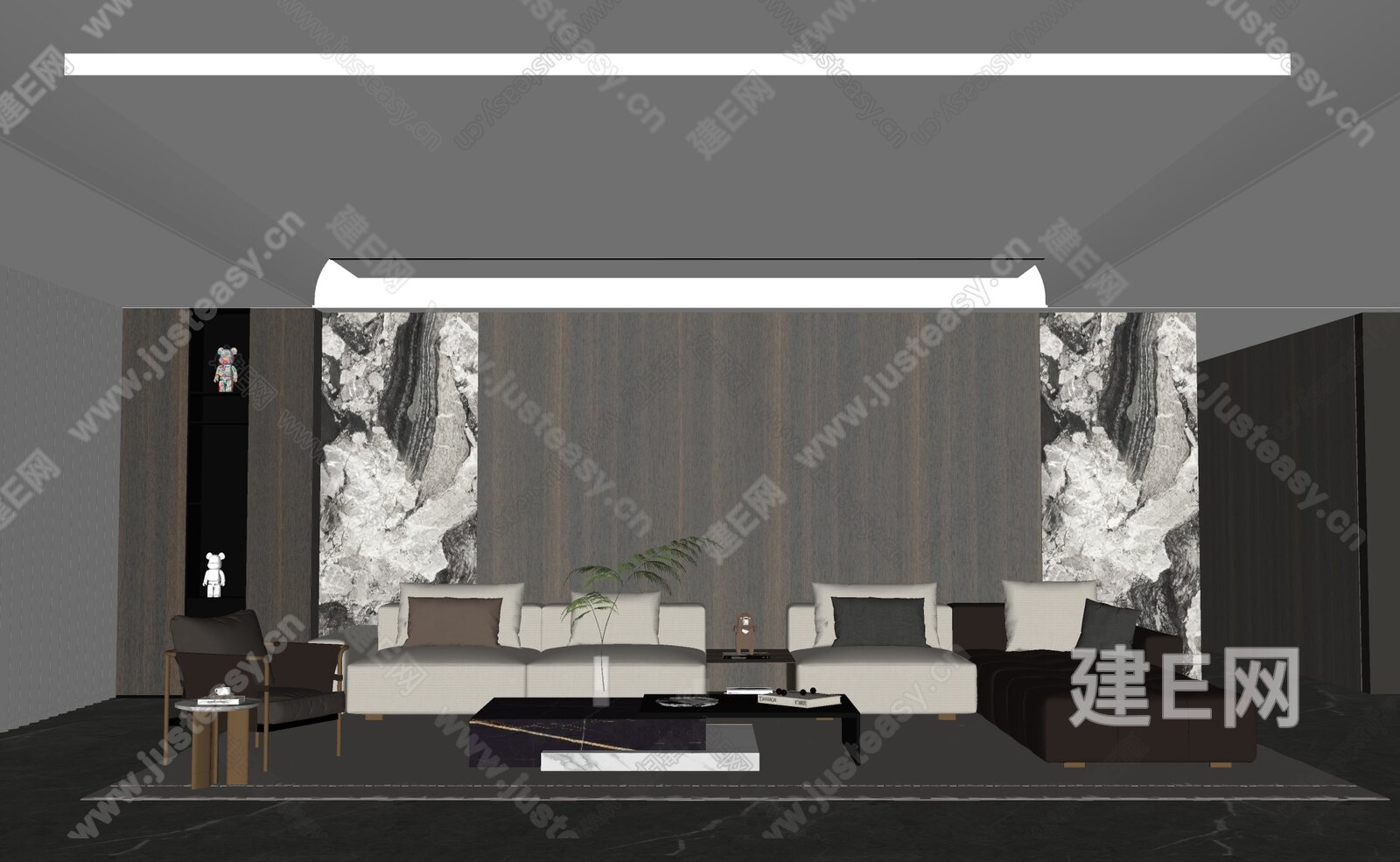 Minotti米洛提 现代意式客厅模型SU模型下载[ID:108090548]_建e网su模型