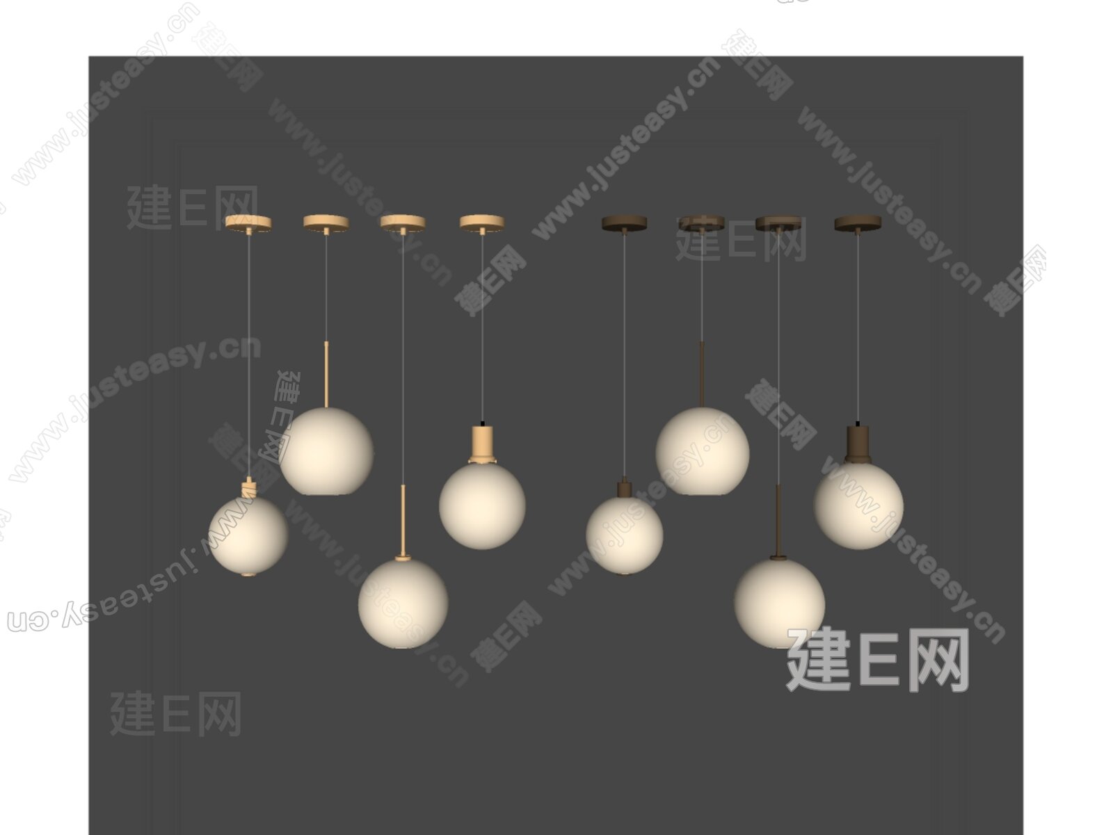 现代球形吊灯 模型SU模型下载[ID:108745732]_建E室内设计网