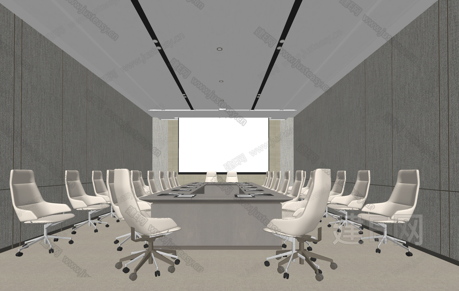 现代会议室模型SU模型下载[ID:108680279]_建e网su模型