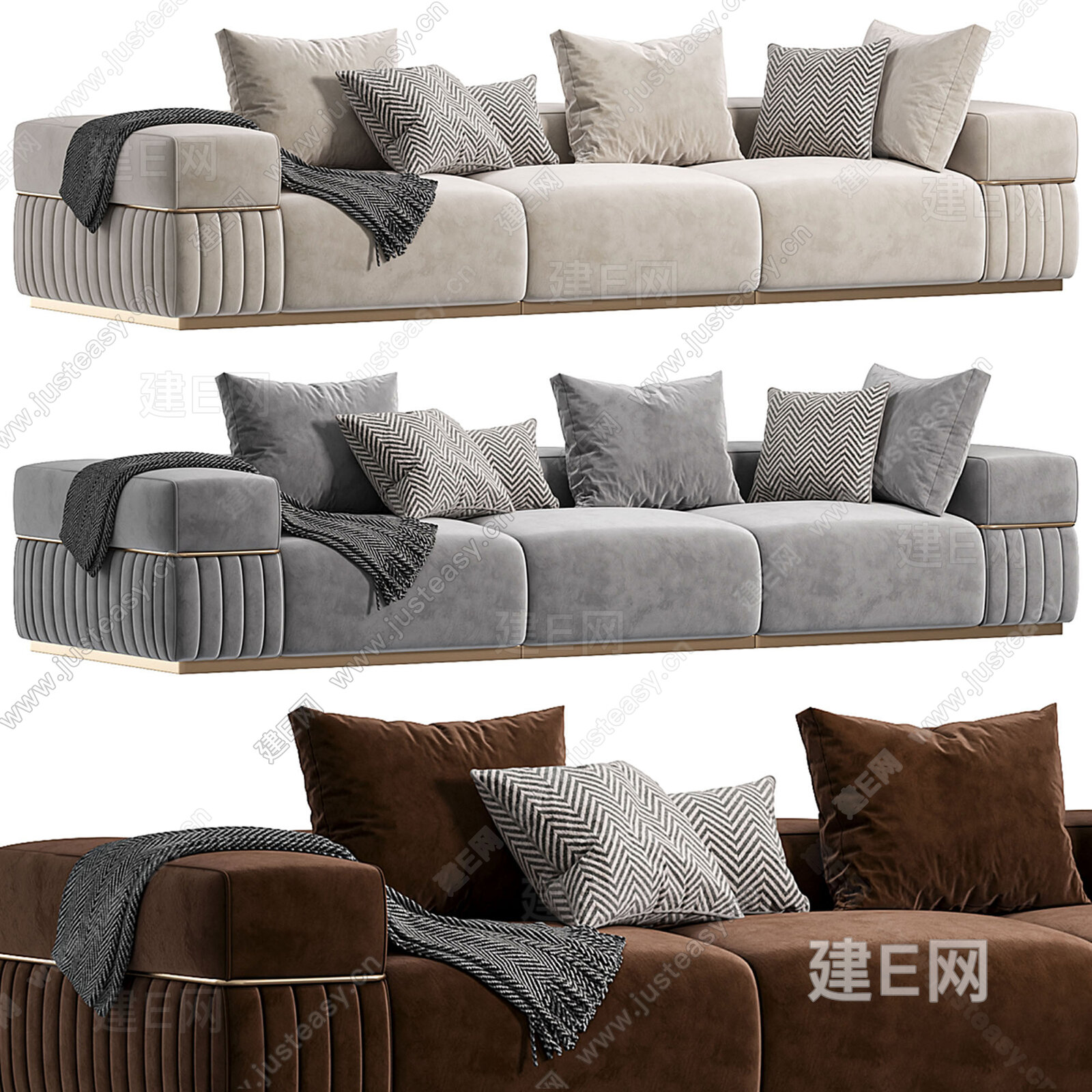 米洛提 Minotti 多人沙发集合模型SU模型下载[ID:103240799]_建E室内设计网