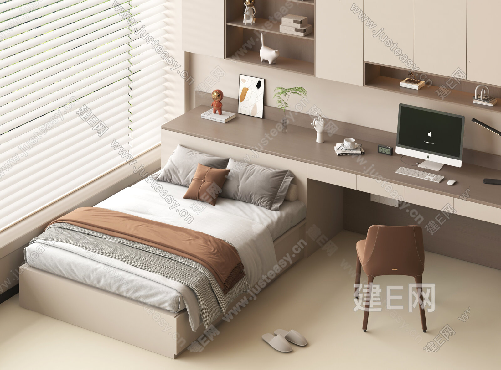 现代次卧 模型SU模型下载[ID:103896259]_建e网su模型