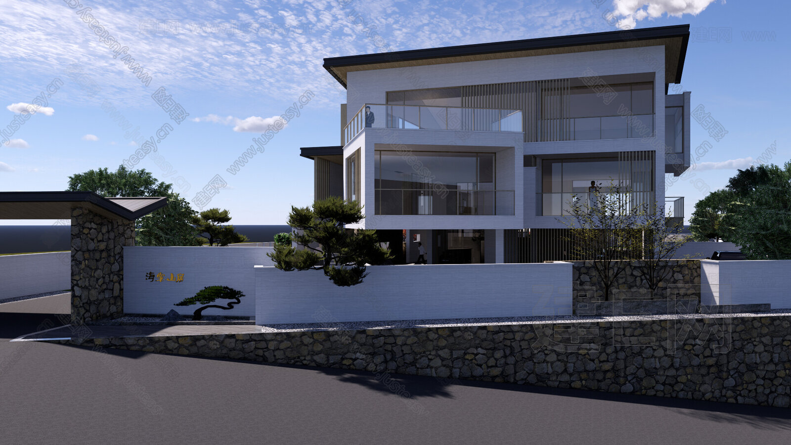 现代风格独栋别墅 模型SU模型下载[ID:104682541]_建e网su模型