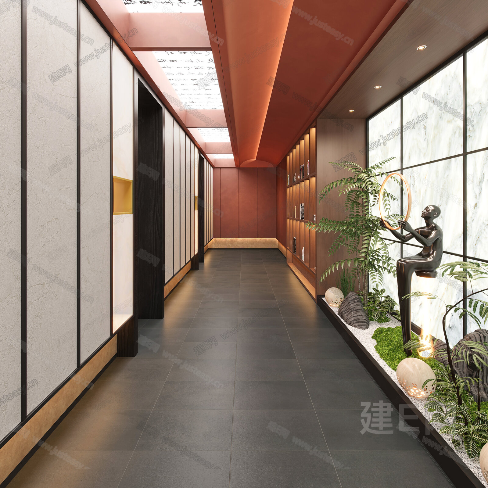 现代过道模型SU模型下载[ID:104354859]_建e网su模型