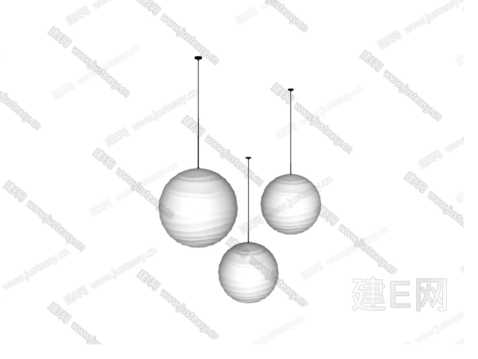 球形吊灯模型SU模型下载[ID:116151306]_建e网su模型