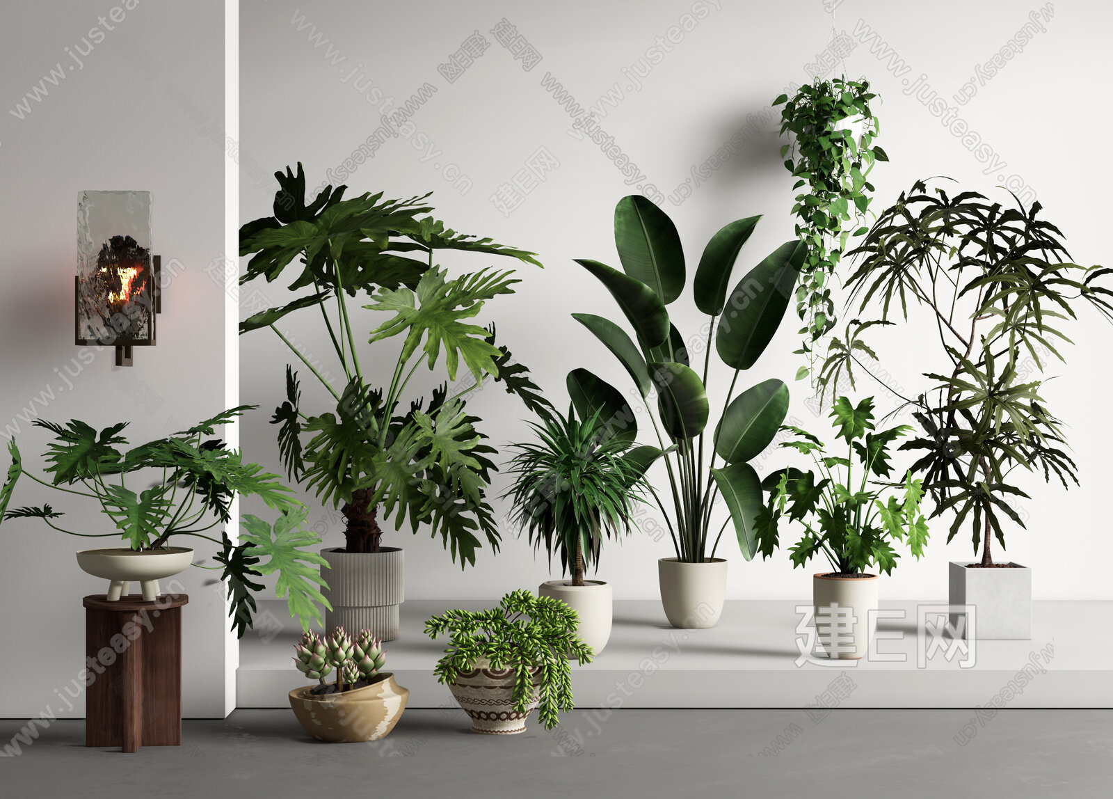 绿植盆栽3d模型下载[ID:108289782]_建e网3d模型