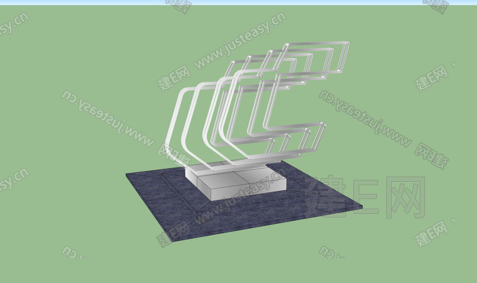 现代艺术雕塑 模型SU模型下载[ID:110712047]_建e网su模型