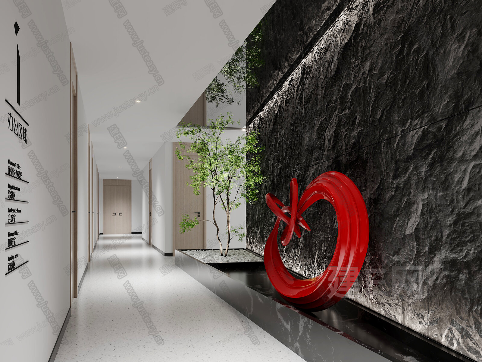 现代过道模型SU模型下载[ID:111826000]_建e网su模型