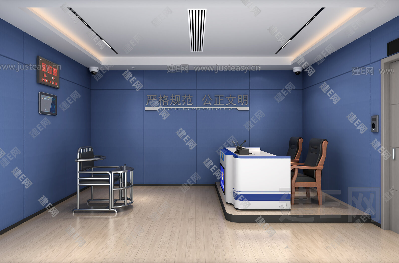 审讯室公安问话室审讯椅审讯桌模型SU模型下载[ID:108091382]_建e网su模型