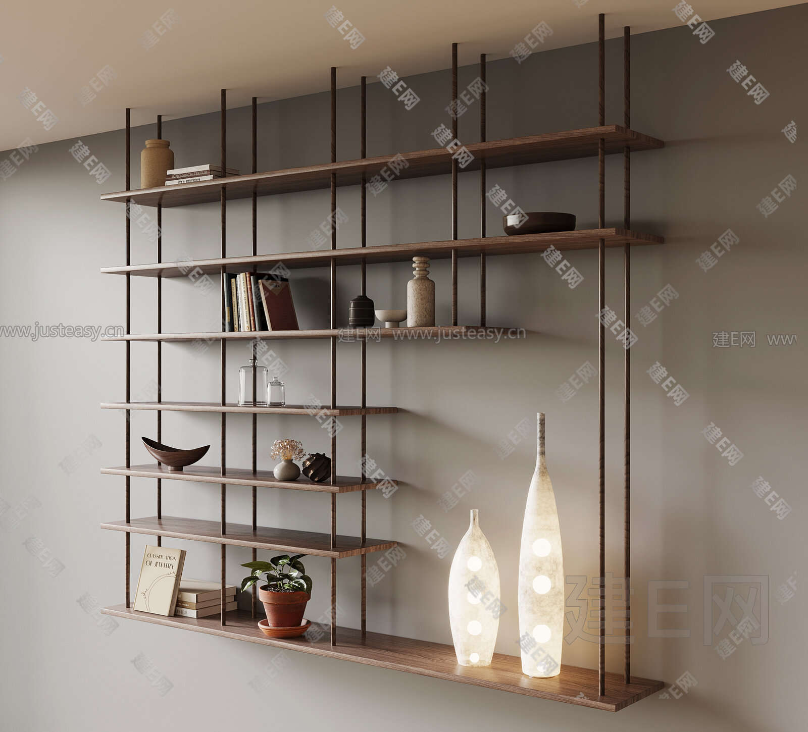 现代实木吊柜 模型SU模型下载[ID:101537767]_建e网su模型