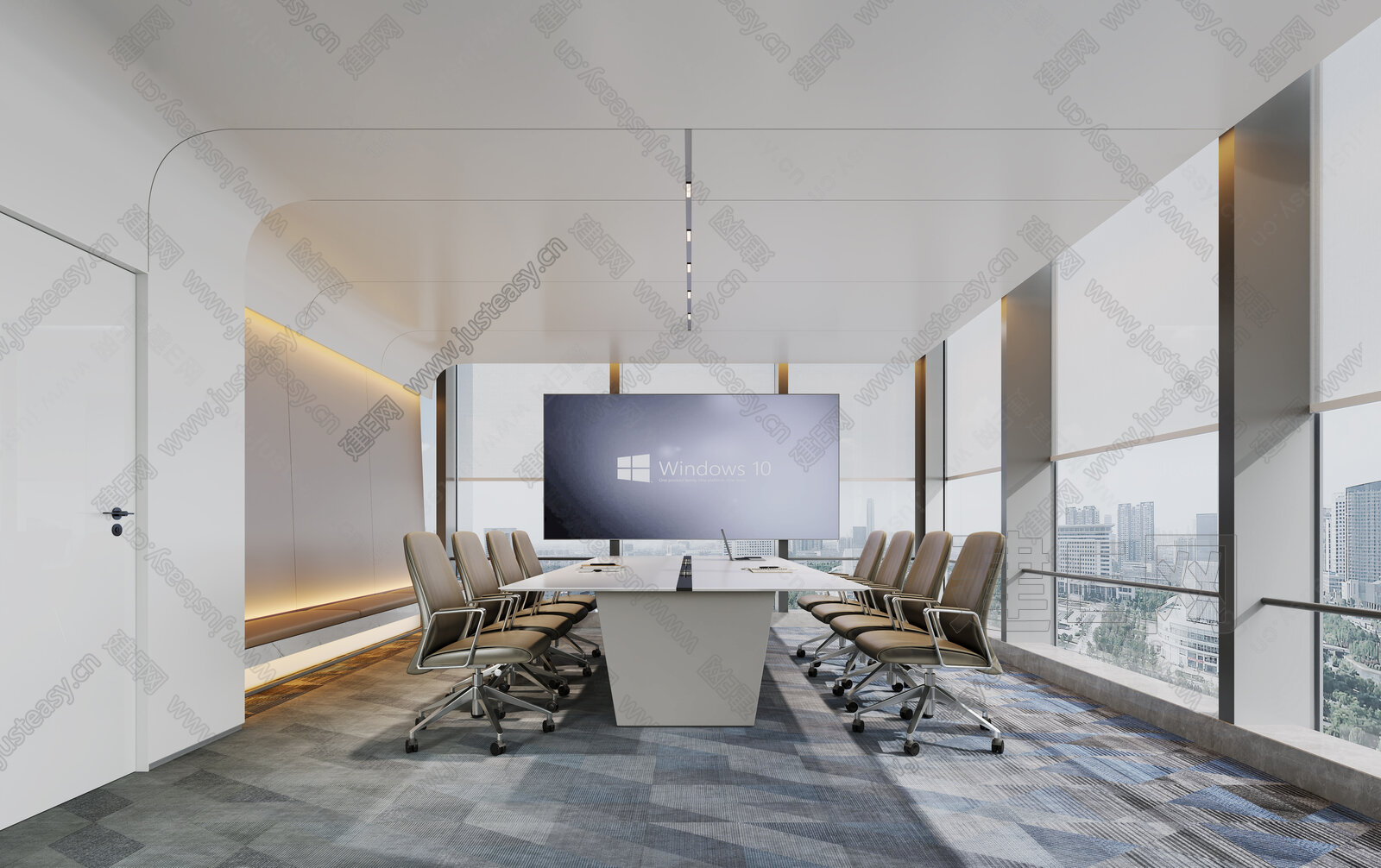 现代会议室模型SU模型下载[ID:103110475]_建e网su模型