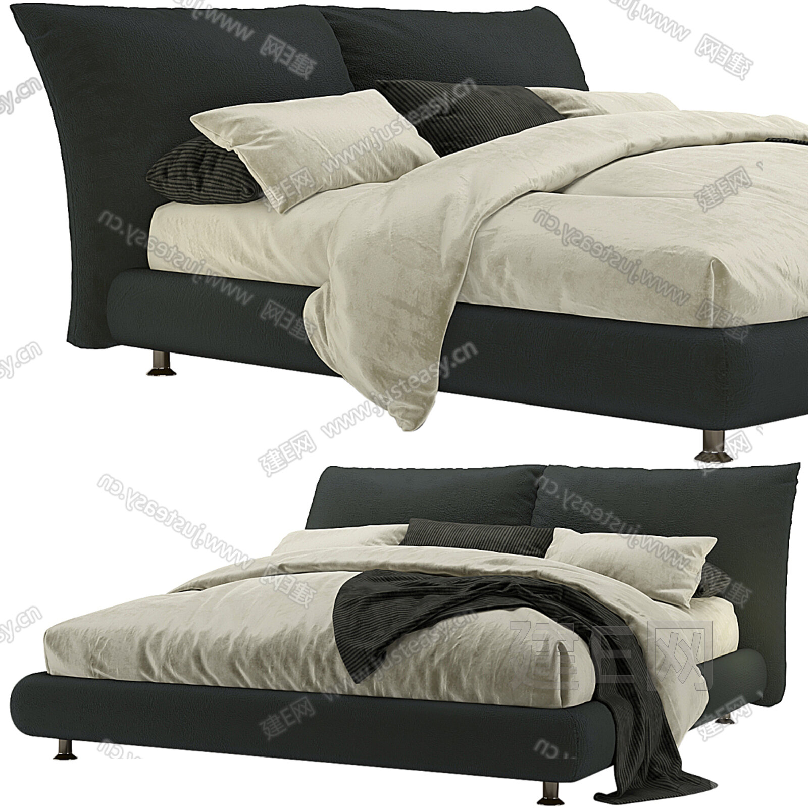 edra STAND BY ME现代双人床 花瓣床模型SU模型下载[ID:104093463]_建e网su模型