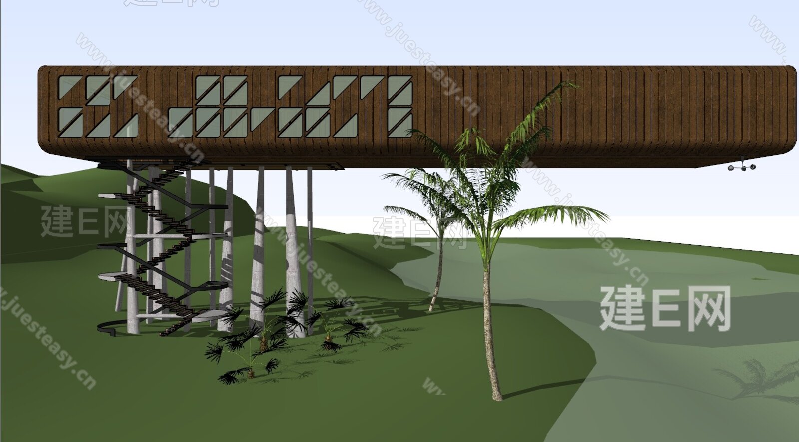 现代集装箱活动房模型SU模型下载[ID:104224590]_建e网su模型