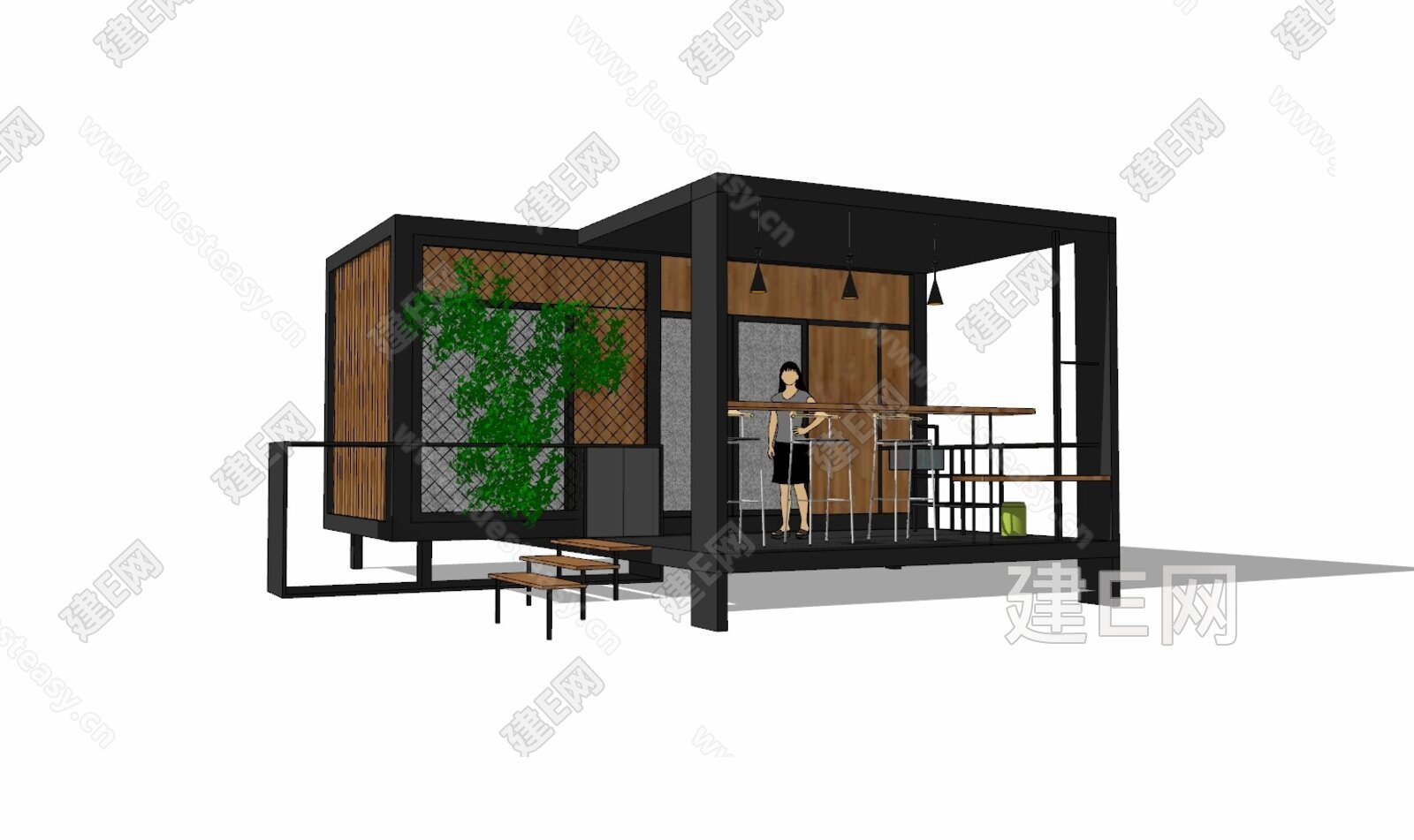 现代集装箱活动房模型SU模型下载[ID:104028025]_建e网su模型